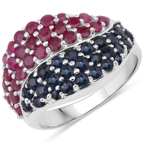 Bids.com 2.18 Carat Genuine Multi Stones .925 Sterling Silver Ring Rings White Smoke size 5.00,size 6.00,size 7.00,size 8.00,size 9.00