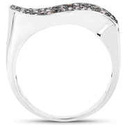 Bids.com 0.21 Carat Genuine Champagne Diamond .925 Sterling Silver Ring Rings White Smoke size 7.00,size 6.00,size 8.00,size 9.00