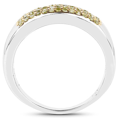 Bids.com 0.22 Carat Genuine Yellow Diamond .925 Sterling Silver Ring Rings White Smoke size 6.00,size 7.00,size 8.00,size 9.00