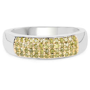 Bids.com 0.22 Carat Genuine Yellow Diamond .925 Sterling Silver Ring Rings White Smoke size 6.00,size 7.00,size 8.00,size 9.00