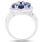 Bids.com 2.66 Carat Genuine Kyanite .925 Sterling Silver Ring Rings White Smoke size 6.00,size 7.00,size 8.00,size 9.00,size 5.00