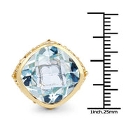 Bids.com 12.79 Carat Genuine Blue Topaz .925 Sterling Silver Ring Rings White Smoke size 6.00,size 8.00,size 7.00,size 9.00,size 5.00