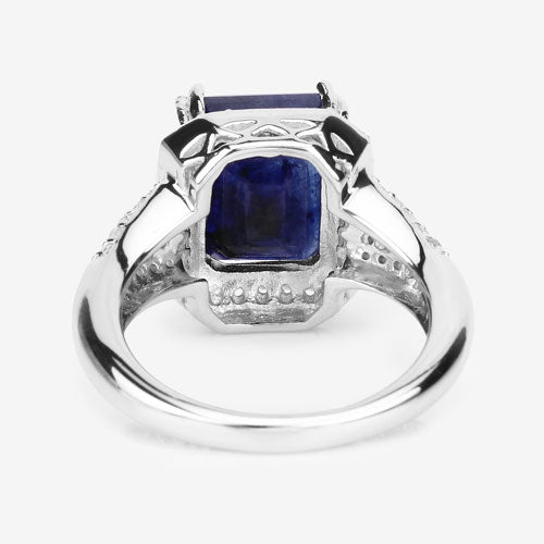 Bids.com 4.80 Carat Glass Filled Sapphire and White Topaz .925 Sterling Silver Ring Rings White Smoke size 5.00,size 7.00,size 11.00,size 6.00,size 8.00,size 9.00,size 10.00