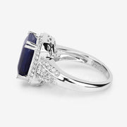 Bids.com 4.80 Carat Glass Filled Sapphire and White Topaz .925 Sterling Silver Ring Rings White Smoke size 5.00,size 7.00,size 11.00,size 6.00,size 8.00,size 9.00,size 10.00