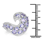 Bids.com 2.21 Carat Genuine Tanzanite .925 Sterling Silver Ring Rings White Smoke size 7.00,size 8.00,size 6.00,size 9.00