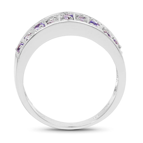 Bids.com 1.23 Carat Genuine Tanzanite .925 Sterling Silver Ring Rings White Smoke size 7.00,size 6.00,size 8.00,size 9.00,size 5.00,size 10.00