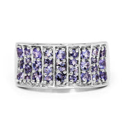 Bids.com 1.23 Carat Genuine Tanzanite .925 Sterling Silver Ring Rings Gray size 7.00,size 6.00,size 8.00,size 9.00,size 5.00,size 10.00