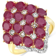 Bids.com 6.49 Carat Glass Filled Ruby and White Topaz .925 Sterling Silver Ring Rings White Smoke size 10.50,size 6.00,size 7.00,size 8.00,size 5.00,size 9.00
