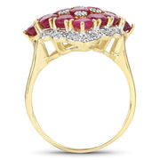 Bids.com 6.49 Carat Glass Filled Ruby and White Topaz .925 Sterling Silver Ring Rings White Smoke size 10.50,size 6.00,size 7.00,size 8.00,size 5.00,size 9.00