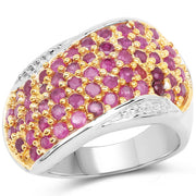 Bids.com 2.49 Carat Genuine Ruby .925 Sterling Silver Ring Rings White Smoke size 7.00,size 9.00,size 6.00,size 8.00