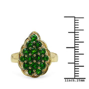 Bids.com 1.71 Carat Genuine Chrome Diopside .925 Sterling Silver Ring Rings White Smoke size 6.00,size 7.00,size 8.00,size 9.00