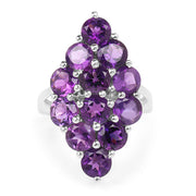 Bids.com 6.78 Carat Genuine Amethyst .925 Sterling Silver Ring Rings White Smoke size 6.00,size 7.00,size 8.00,size 9.00,size 5.00,size 10.00