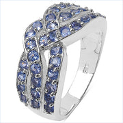 Bids.com 1.26 Carat Genuine Tanzanite .925 Sterling Silver Ring Rings White Smoke size 7.00,size 6.00,size 8.00,size 9.00
