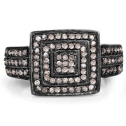 Bids.com 0.42 Carat Genuine Champagne Diamond .925 Sterling Silver Ring Rings White Smoke size 6.00,size 8.00,size 7.00,size 9.00,size 10.00