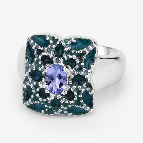 Bids.com 0.44 Carat Genuine Tanzanite .925 Sterling Silver Ring Rings Light Gray size 6.00,size 7.00,size 8.00,size 9.00,size 5.00