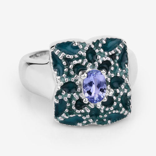 Bids.com 0.44 Carat Genuine Tanzanite .925 Sterling Silver Ring Rings Lavender size 6.00,size 7.00,size 8.00,size 9.00,size 5.00
