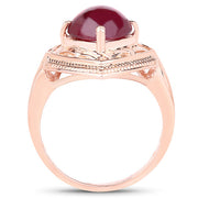 Bids.com 14K Rose Gold Plated 3.15 Carat Genuine Glass Filled Ruby .925 Sterling Silver Ring Rings White Smoke size 6.00,size 7.00,size 8.00,size 9.00,size 5.00,size 10.00