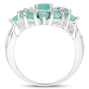Bids.com 2.37 Carat Genuine Emerald .925 Sterling Silver Ring Rings White Smoke size 6.00,size 7.00,size 8.00,size 5.00,size 6.50,size 9.00,size 11.50,size 10.00