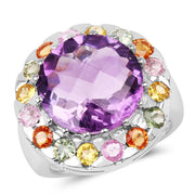 Bids.com 10.16 Carat Genuine Multi Stone .925 Sterling Silver Ring Rings White Smoke size 5.00,size 6.00,size 7.00,size 8.00,size 9.00