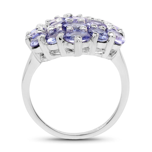Bids.com 5.28 Carat Genuine Tanzanite .925 Sterling Silver Ring Rings White Smoke size 8.00,size 6.50,size 6.00,size 7.00,size 9.00,size 5.00