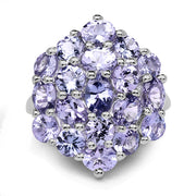 Bids.com 5.28 Carat Genuine Tanzanite .925 Sterling Silver Ring Rings White Smoke size 8.00,size 6.50,size 6.00,size 7.00,size 9.00,size 5.00