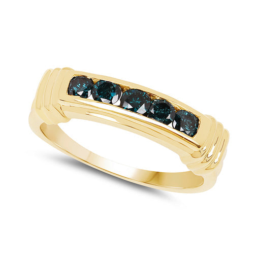 Bids.com 14K Yellow Gold Plated 0.50 Carat Genuine Blue Diamond .925 Sterling Silver Ring Rings White Smoke size 9.00,size 9.50,size 6.00,size 7.00,size 8.00