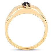 Bids.com 14K Yellow Gold Plated 0.20 Carat Genuine Black Diamond .925 Sterling Silver Ring Rings White Smoke size 7.00,size 8.00,size 9.50,size 6.00,size 9.00