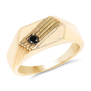 Bids.com 14K Yellow Gold Plated 0.12 Carat Genuine Black Diamond .925 Sterling Silver Ring Rings White Smoke size 8.00,size 9.00,size 6.00,size 7.00,size 9.50