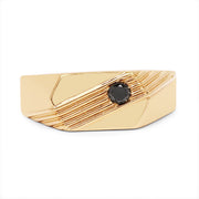Bids.com 14K Yellow Gold Plated 0.12 Carat Genuine Black Diamond .925 Sterling Silver Ring Rings Pale Goldenrod size 8.00,size 9.00,size 6.00,size 7.00,size 9.50