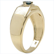 Bids.com 14K Yellow Gold Plated 0.25 Carat Genuine Blue Diamond .925 Sterling Silver Ring Rings White Smoke size 8.00,size 9.00,size 6.00,size 7.00