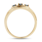 Bids.com 14K Yellow Gold Plated 0.33 Carat Genuine Blue Diamond .925 Sterling Silver Ring Rings White Smoke size 9.00,size 6.00,size 7.00,size 8.00,size 9.50
