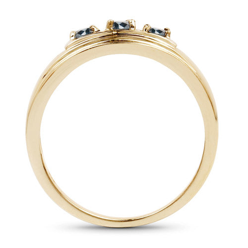 Bids.com 14K Yellow Gold Plated 0.33 Carat Genuine Blue Diamond .925 Sterling Silver Ring Rings White Smoke size 9.00,size 6.00,size 7.00,size 8.00,size 9.50