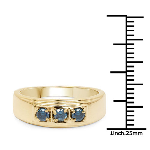 Bids.com 14K Yellow Gold Plated 0.33 Carat Genuine Blue Diamond .925 Sterling Silver Ring Rings White Smoke size 9.00,size 6.00,size 7.00,size 8.00,size 9.50