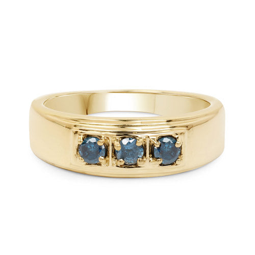 Bids.com 14K Yellow Gold Plated 0.33 Carat Genuine Blue Diamond .925 Sterling Silver Ring Rings Wheat size 9.00,size 6.00,size 7.00,size 8.00,size 9.50