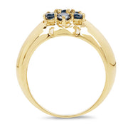 Bids.com 14K Yellow Gold Plated 0.98 Carat Genuine Blue Diamond .925 Sterling Silver Ring Rings White Smoke size 8.00,size 9.50,size 9.00,size 6.00,size 7.00