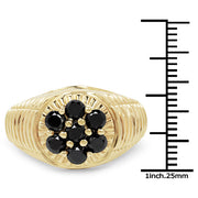 Bids.com 14K Yellow Gold Plated 1.40 Carat Genuine Black Diamond .925 Sterling Silver Ring Rings White Smoke size 9.00,size 9.50,size 10.00,size 6.00,size 7.00,size 8.00