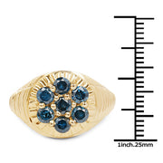 Bids.com 14K Yellow Gold Plated 1.40 Carat Genuine Blue Diamond .925 Sterling Silver Ring Rings White Smoke size 9.00,size 9.50,size 6.00,size 7.00,size 8.00