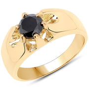 Bids.com 14K Yellow Gold Plated 1.00 Carat Genuine Black Diamond .925 Sterling Silver Ring Rings White Smoke size 8.00,size 9.00,size 9.50,size 6.00,size 7.00,size 5.00