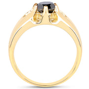 Bids.com 14K Yellow Gold Plated 1.00 Carat Genuine Black Diamond .925 Sterling Silver Ring Rings White Smoke size 8.00,size 9.00,size 9.50,size 6.00,size 7.00,size 5.00