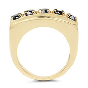 Bids.com 14K Yellow Gold Plated 1.25 Carat Genuine Black Diamond .925 Sterling Silver Ring Rings White Smoke size 9.00,size 8.50,size 9.50,size 6.00,size 7.00,size 8.00