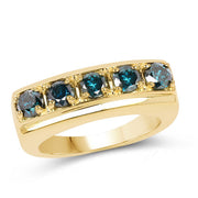 Bids.com 14K Yellow Gold Plated 1.25 Carat Genuine Blue Diamond .925 Sterling Silver Ring Rings White Smoke size 8.00,size 6.00,size 7.00,size 9.00