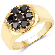 Bids.com 0.91 Carat Genuine Black Diamond .925 Sterling Silver Ring Rings White Smoke size 6.00,size 7.00,size 8.00,size 9.00,size 5.00