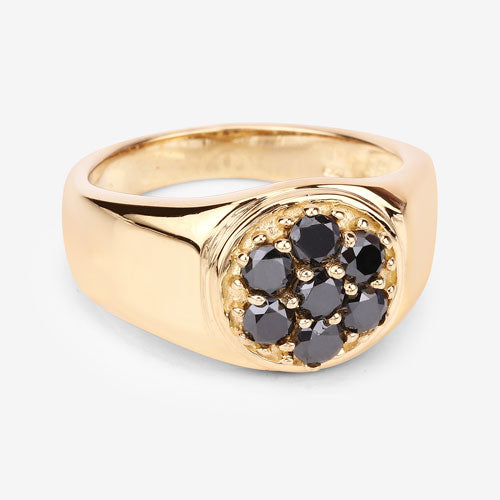 Bids.com 0.91 Carat Genuine Black Diamond .925 Sterling Silver Ring Rings Bisque size 6.00,size 7.00,size 8.00,size 9.00,size 5.00