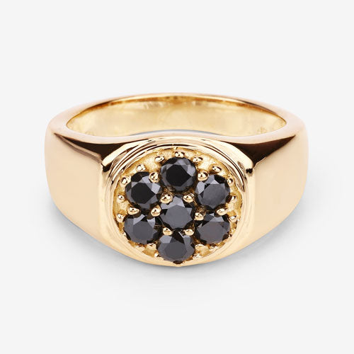 Bids.com 0.91 Carat Genuine Black Diamond .925 Sterling Silver Ring Rings Peach Puff size 6.00,size 7.00,size 8.00,size 9.00,size 5.00