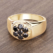 Bids.com 0.91 Carat Genuine Black Diamond .925 Sterling Silver Ring Rings Rosy Brown size 6.00,size 7.00,size 8.00,size 9.00,size 5.00