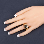 Bids.com 0.91 Carat Genuine Black Diamond .925 Sterling Silver Ring Rings Dark Slate Gray size 6.00,size 7.00,size 8.00,size 9.00,size 5.00