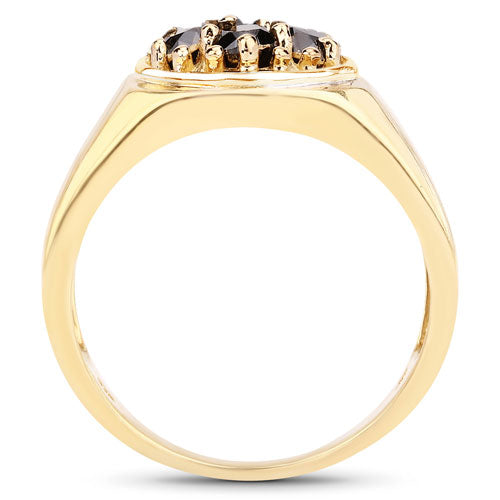 Bids.com 0.91 Carat Genuine Black Diamond .925 Sterling Silver Ring Rings White Smoke size 6.00,size 7.00,size 8.00,size 9.00,size 5.00