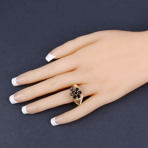 Bids.com 0.91 Carat Genuine Black Diamond .925 Sterling Silver Ring Rings Wheat size 8.00,size 9.00,size 6.00,size 7.00,size 5.00