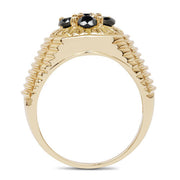 Bids.com 0.91 Carat Genuine Black Diamond .925 Sterling Silver Ring Rings White Smoke size 8.00,size 9.00,size 6.00,size 7.00,size 5.00