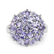 Bids.com 2.79 Carat Genuine Tanzanite .925 Sterling Silver Ring Rings White Smoke size 7.00,size 6.00,size 8.00,size 9.00